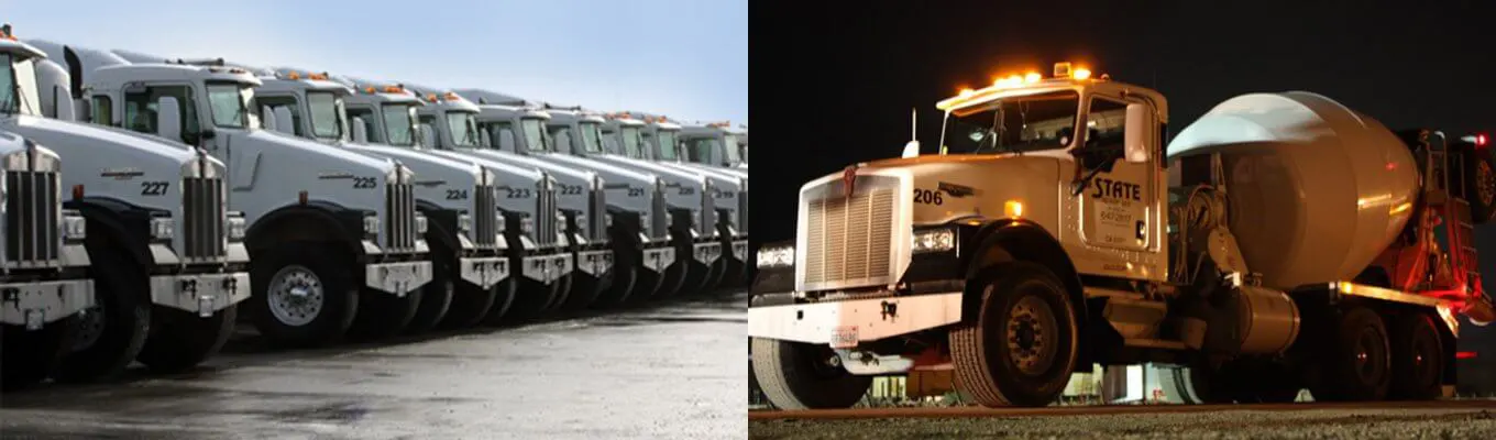 Large, Well-Maintained Fleet of Mixer Trucks